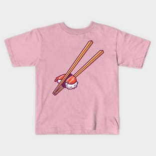 Sushi With Chopstick Cartoon Kids T-Shirt